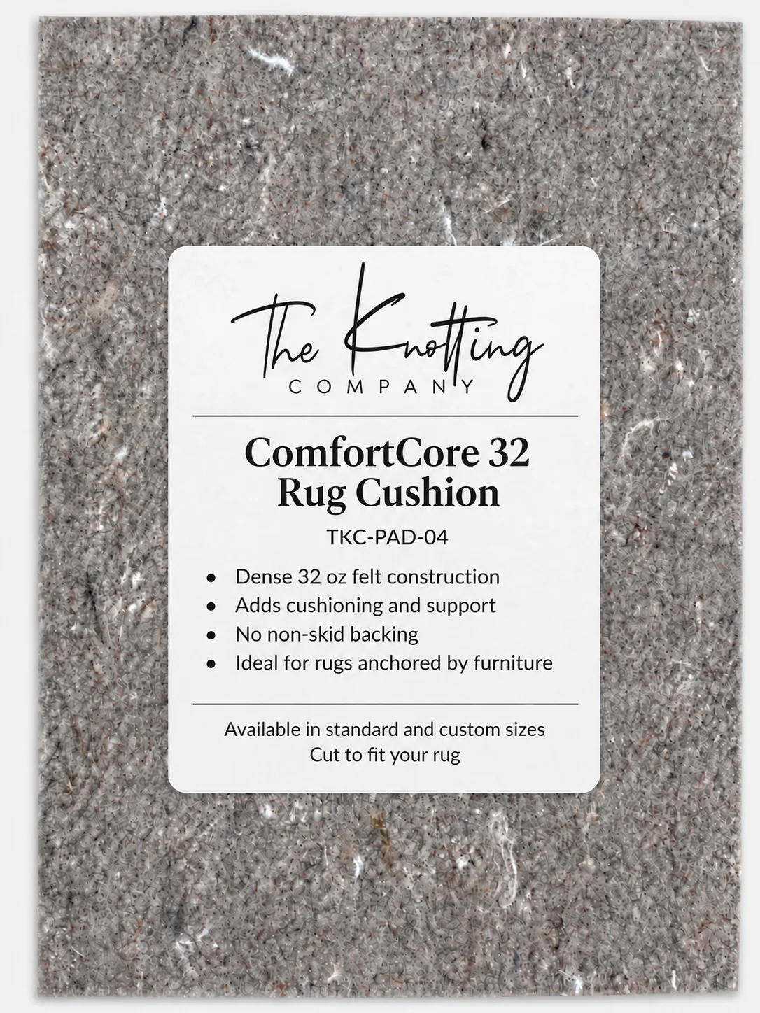 Everyday Support rug pad shown beneath a folded area rug